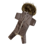 Зимний комбинезон для собак-девочек мех шоколад AD-35
