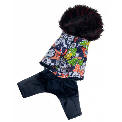 Зимний комбинезон собак на меху с капюшоном Микки AM-25