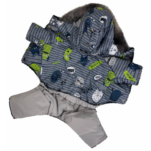 Зимний комбинезон собак на меху с капюшоном монстрики AM-26