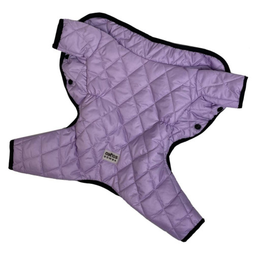Зимний комбинезон для собак двухсторонний стеганый лавандового цвета AS-10