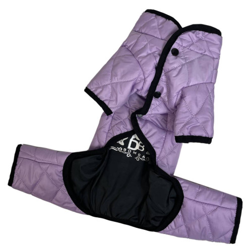 Зимний комбинезон для собак двухсторонний стеганый лавандового цвета AS-10