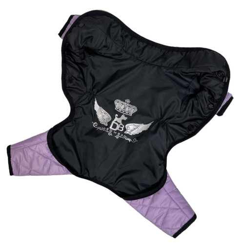 Зимний комбинезон для собак двухсторонний стеганый лавандового цвета AS-10