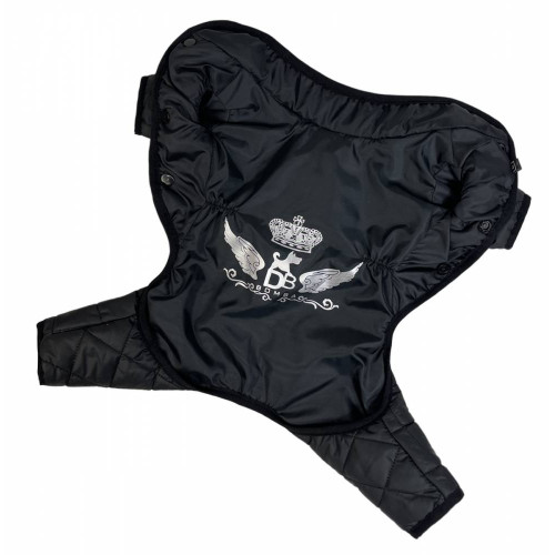 Зимовий комбінезон для собак двосторонній стьобаний чорний AS-9