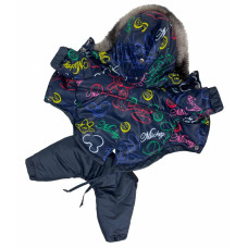 Зимний комбинезон для собак со съемными штанами рисунок Микки CO-29