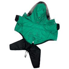Зимний комбинезон для собак со съемными штанами зеленого цвета CO-30