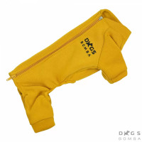 Костюм для собак на змейке горчичного цвета D-122