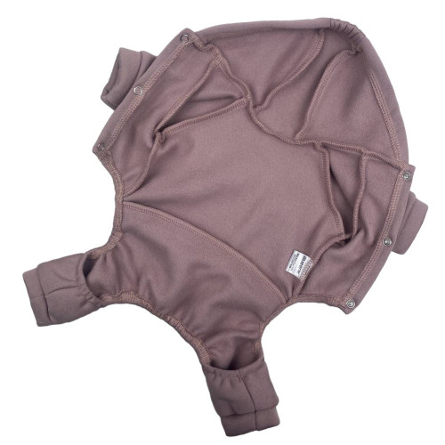 Тёплый костюм для небольших собак цвета пудры D-150 с капюшоном