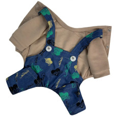 Костюм для собак джинсовый с лямками D-214