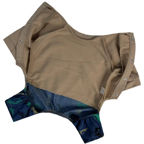 Костюм для собак джинсовый с лямками D-214