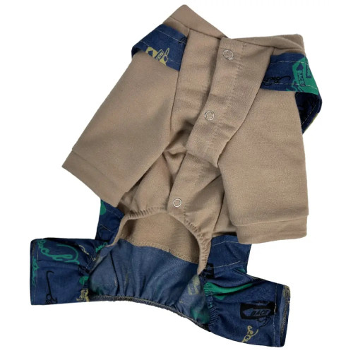 Костюм для собак джинсовый с лямками D-214