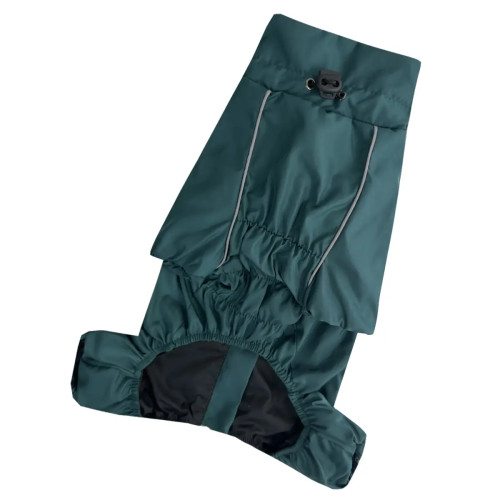 Дождевик для такс MT-31 изумрудного цвета