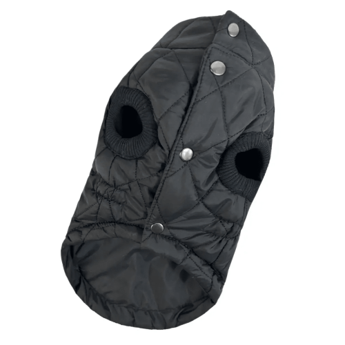 Жилет для собак стьобаний "Dogs Bomba" чорного кольору G-101