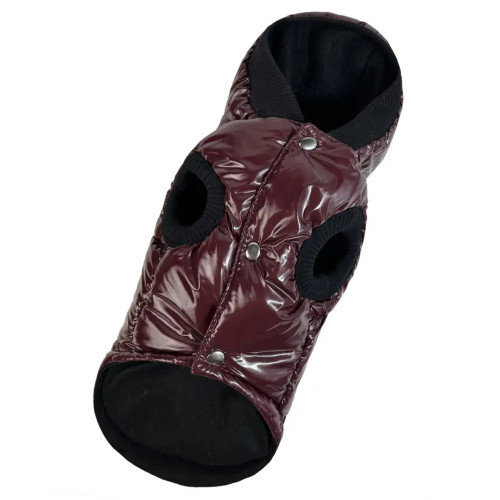 Лакированный жилет для собак Dogs Bomba G-104 цвета марсала