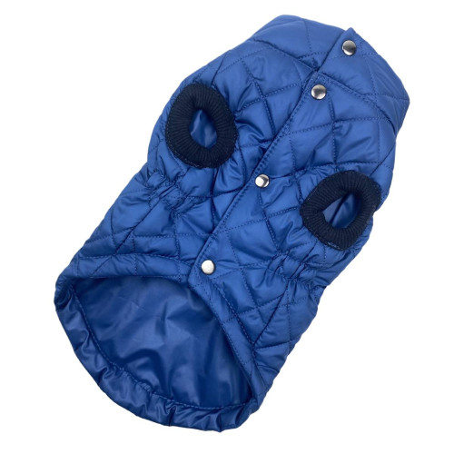 Водоотталкивающий синий жилет для собак стёганный G-41