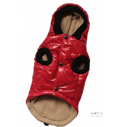 Жилет для собак лакированный красного цвета G-44 (осень-зима)