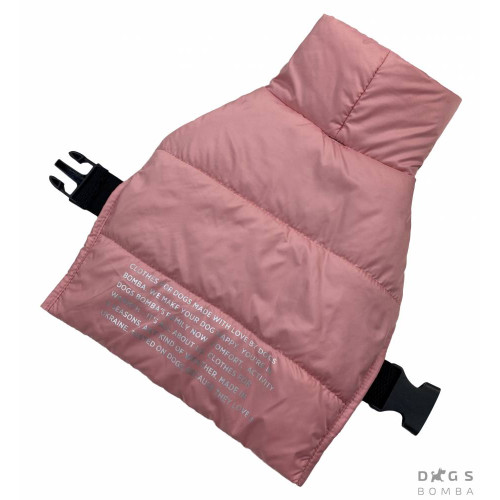Дутий водовідштовхувальний жилет для собак рожевого кольору G-50
