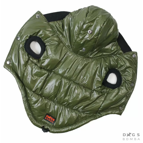 Жилет для собак лакированный хаки G-53 (осень-зима)