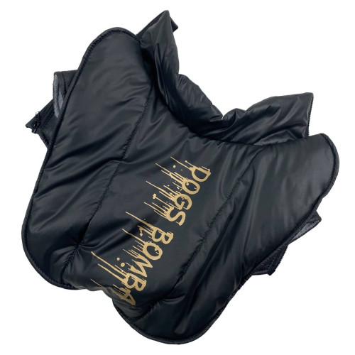 Черный жилет для небольших собак G-60 (осень-зима)