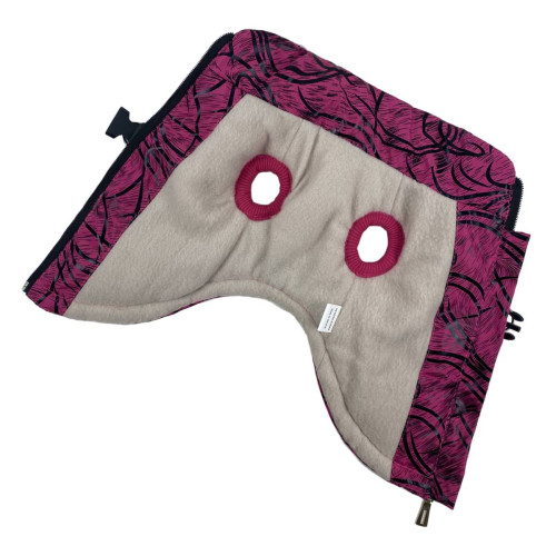 Жилет для собак з шлеей візерунки малиновий GS-22