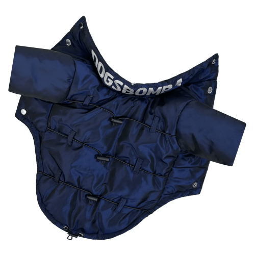 Куртка для собак синего цвета K-75 с фиксаторами