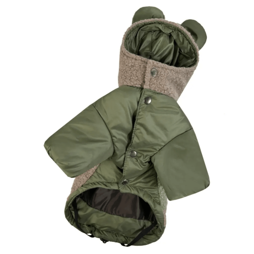 Куртка Teddy для собак кольору хакі K-80