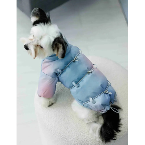 Куртка с фиксаторами для собак тай-дай голубого цвета K-83