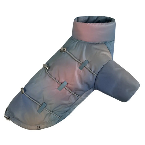 Куртка с фиксаторами для собак тай-дай голубого цвета K-83