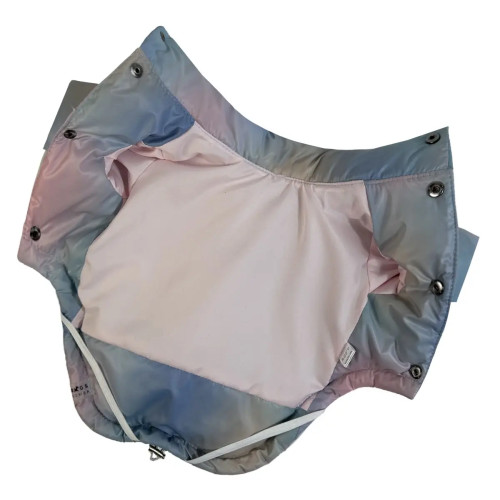 Куртка с фиксаторами для собак тай-дай голубого цвета K-83