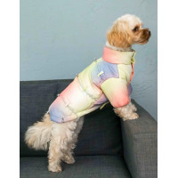 Куртка с фиксаторами для собак тай-дай жёлтого цвета K-84