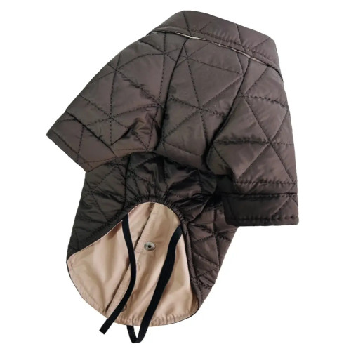 Куртка-сорочка для собак водовідштовхувальна утеплена шоколадна K-90