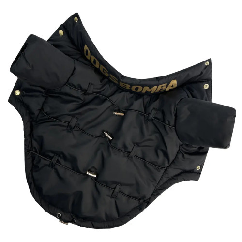 Куртка для собак с фиксаторами чёрная демисезонная K-94