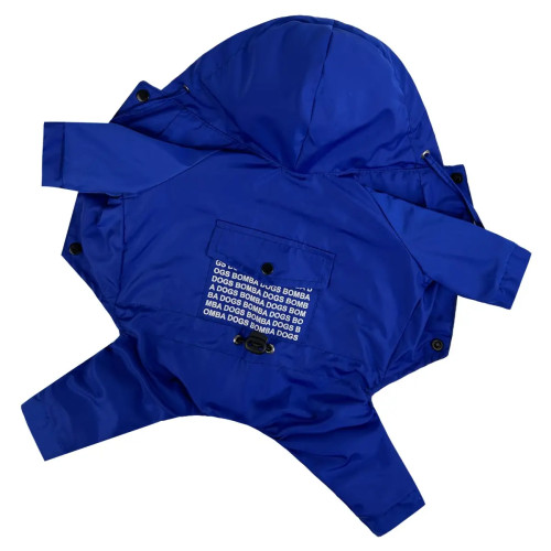 Дощовик для собак синього кольору з кишенею M-112