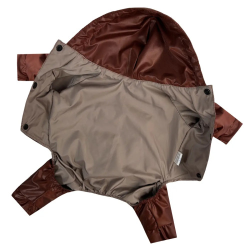 Дождевик для собак с карманом шоколадного цвета M-115