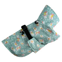 Дощовик для собак «Квіточки» м'ятний M-119