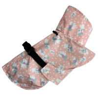 Дощовик-плащ для собак «Квіточки персик» M-120