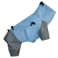 Дощовик для собак Dogs Bomba M-121 Блакитно-сірий з фіксаторами