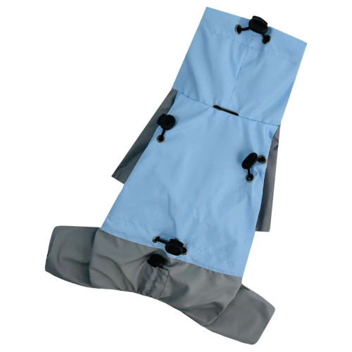 Дощовик для собак Dogs Bomba M-121 Блакитно-сірий з фіксаторами