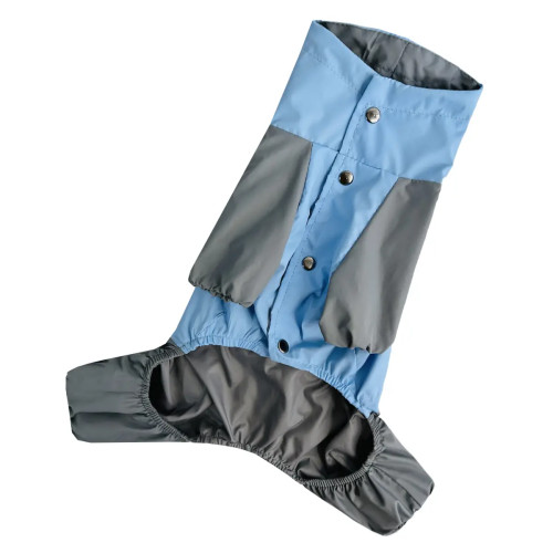 Дощовик для собак Dogs Bomba M-121 Блакитно-сірий з фіксаторами