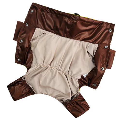 Дощовик для собак Dogs Bomba M-122 Гірчично-шоколадний з фіксаторами