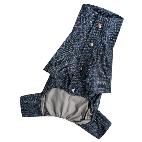 Дождевик для собак с фиксаторами «В клетку» M-123