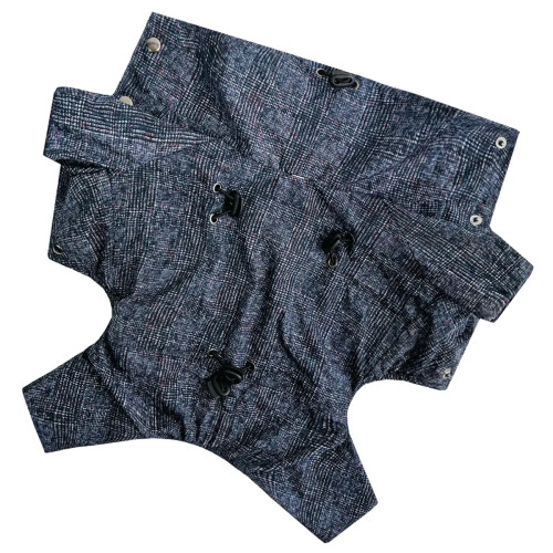 Дождевик для собак с фиксаторами «В клетку» M-123