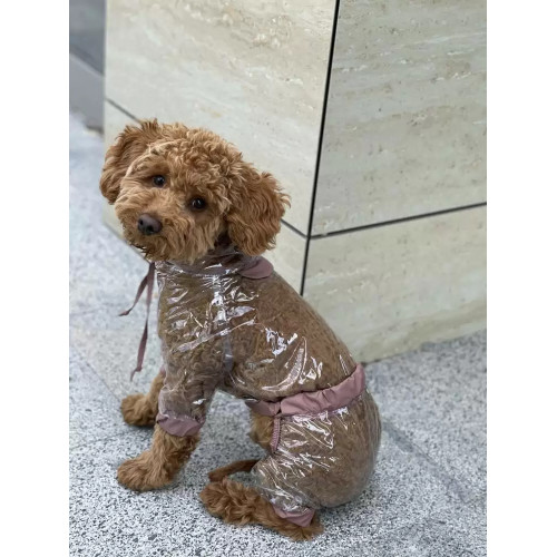 Водонепроницаемый дождевик для собаки из ПВХ мокко M-59