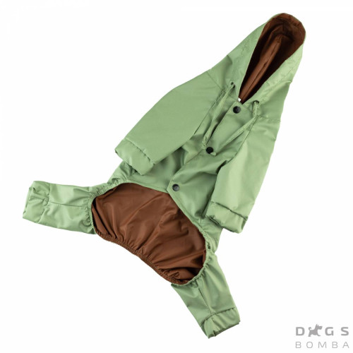 Водоотталкивающий дождевик для собаки M-68 оливкового цвета