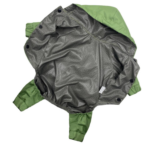 Водоотталкивающий зеленый дождевик для собаки M-77