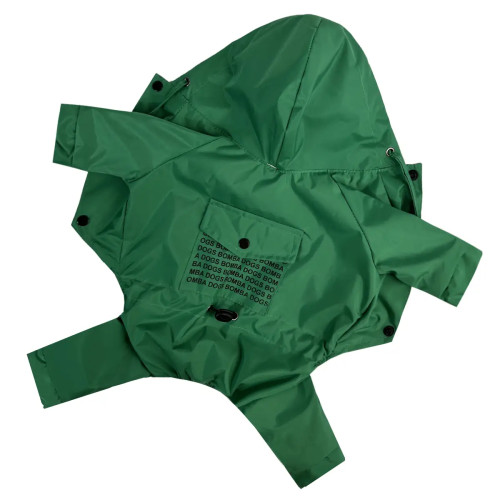 Дощовик для собак із кишенею зеленого кольору M-77