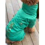 Дощовик для собак із прихованим капюшоном зеленого кольору M-78