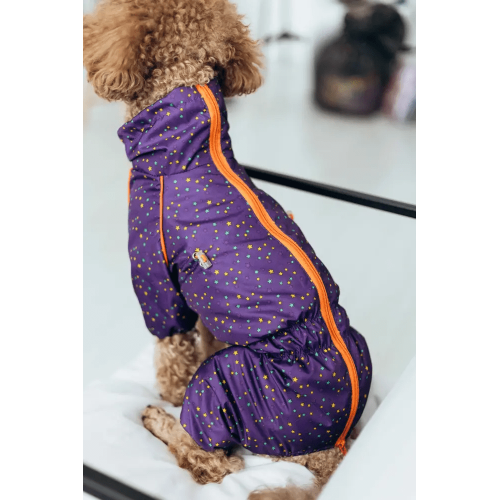 Дождевик для собак «Кант Звёздочки» фиолетовый M-98