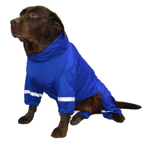 Дождевик для крупных собак синего цвета MB-9