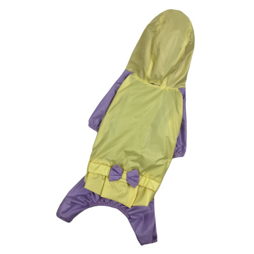 Дождевик для собак девочек жёлто-лавандового цвета MD-12