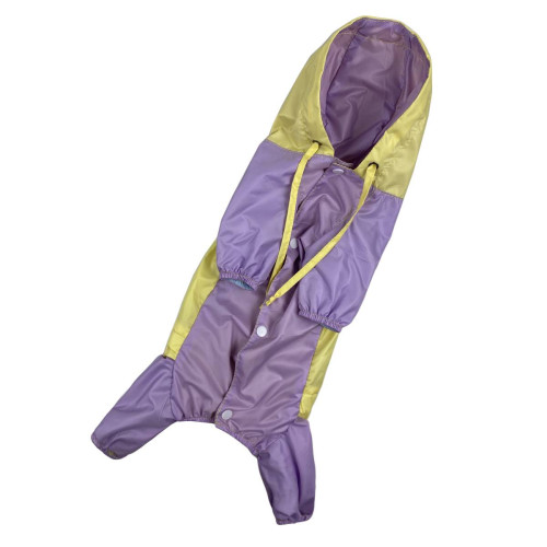 Дождевик для собак девочек жёлто-лавандового цвета MD-12
